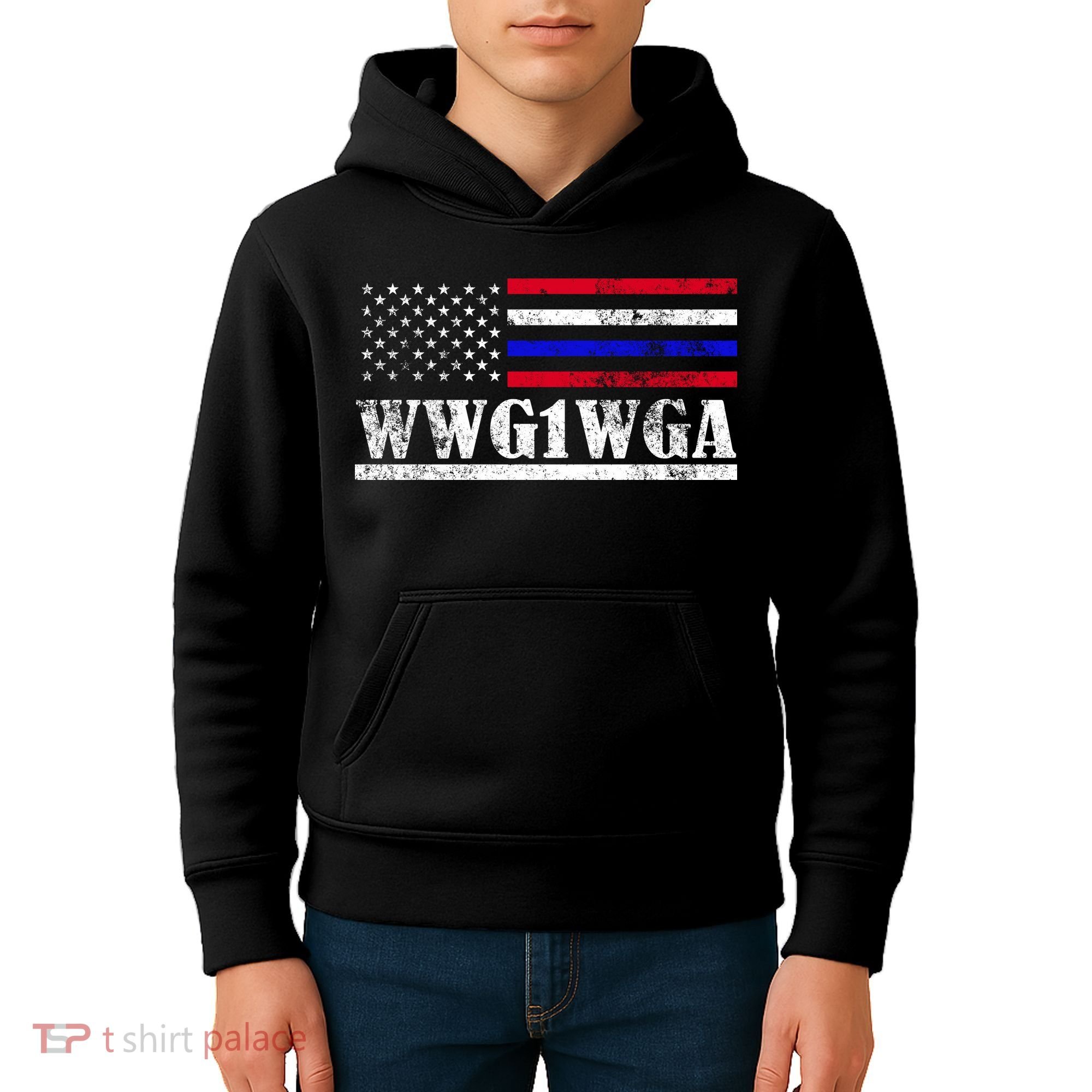 WWG1WGA Qanon Political Conspiracy Kids Hoodie