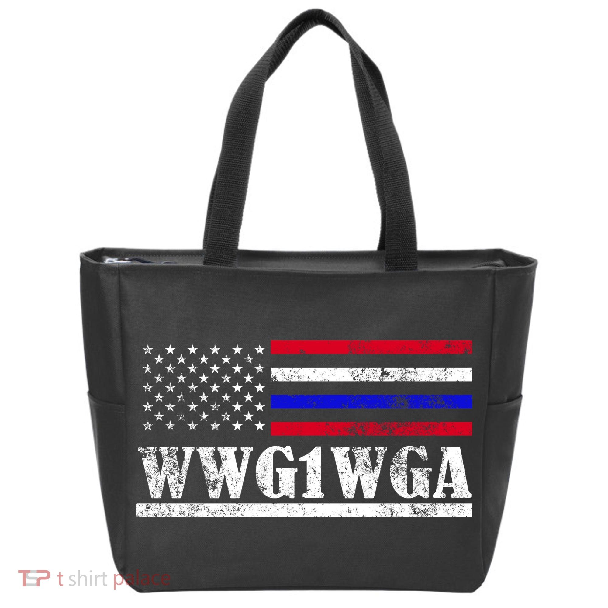 WWG1WGA Qanon Political Conspiracy Tote Bag