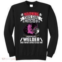 Welder Welding Girlfriend Warning This Girl Is Protected By Premium Sweatshirt thumb 0