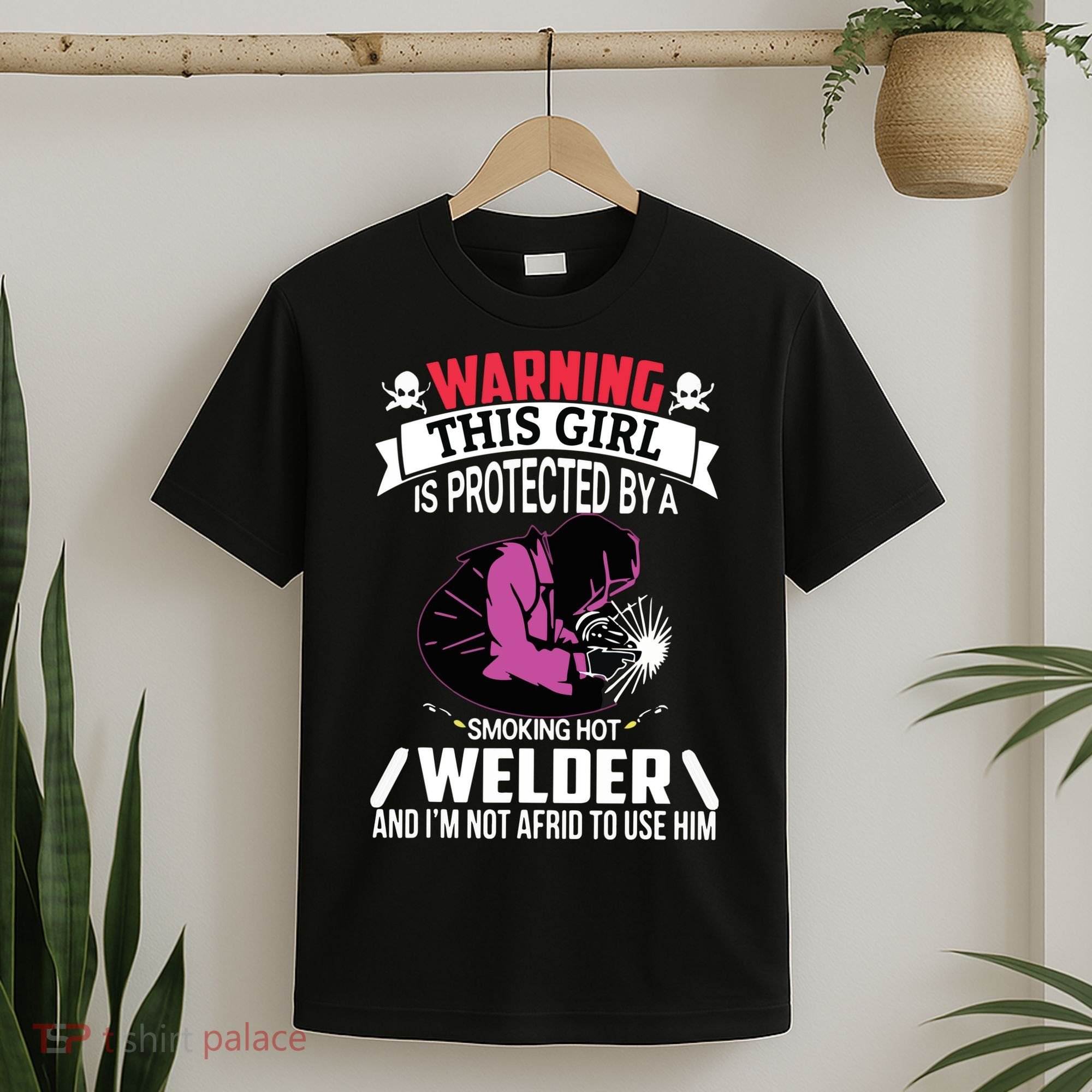 Welder Welding Girlfriend Warning This Girl Is Protected By Premium T-Shirt