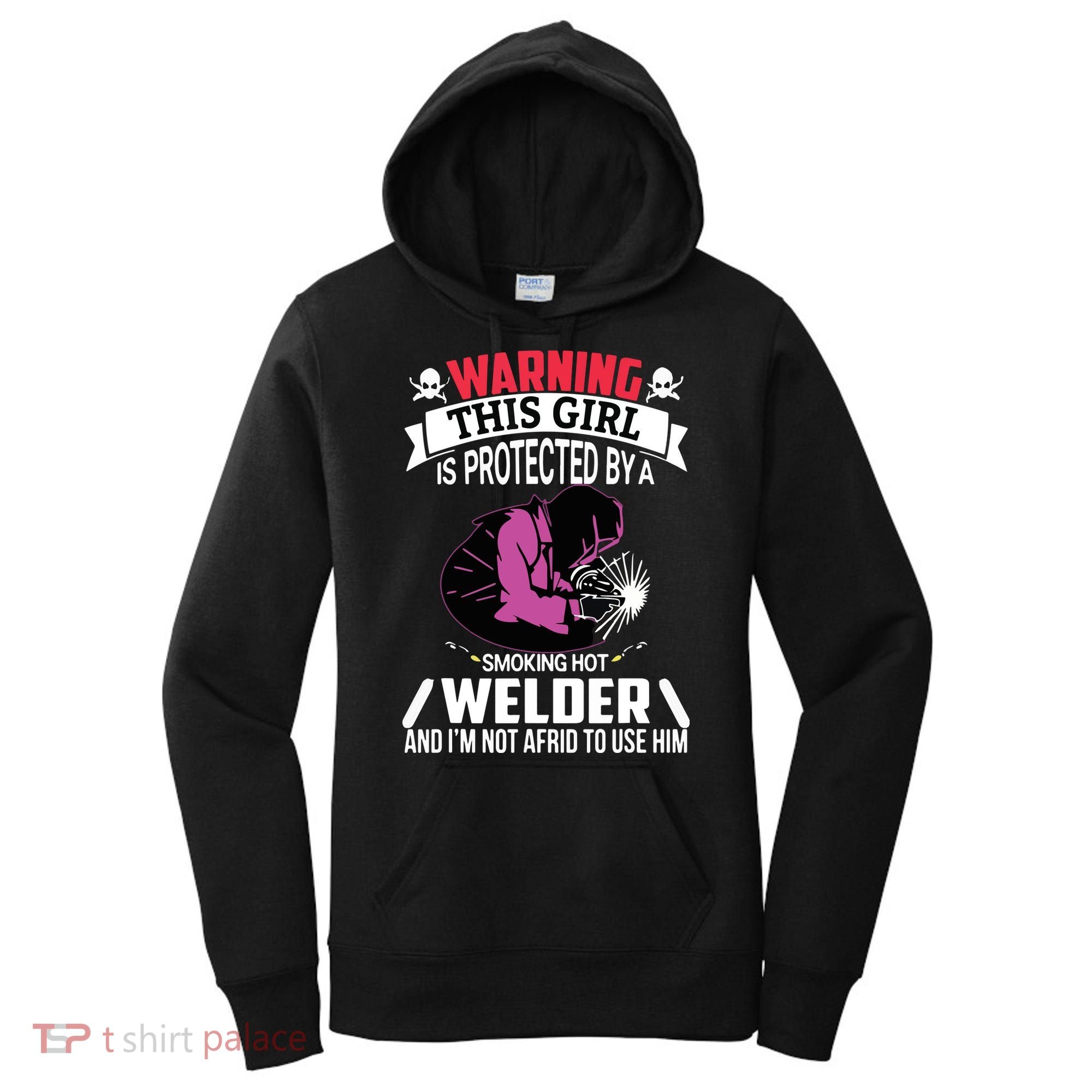 Welder Welding Girlfriend Warning This Girl Is Protected By Premium Women's Hoodie