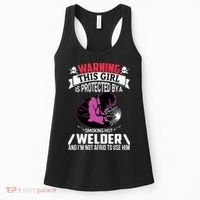 Welder Welding Girlfriend Warning This Girl Is Protected By Premium Women's Tank Top thumb 0