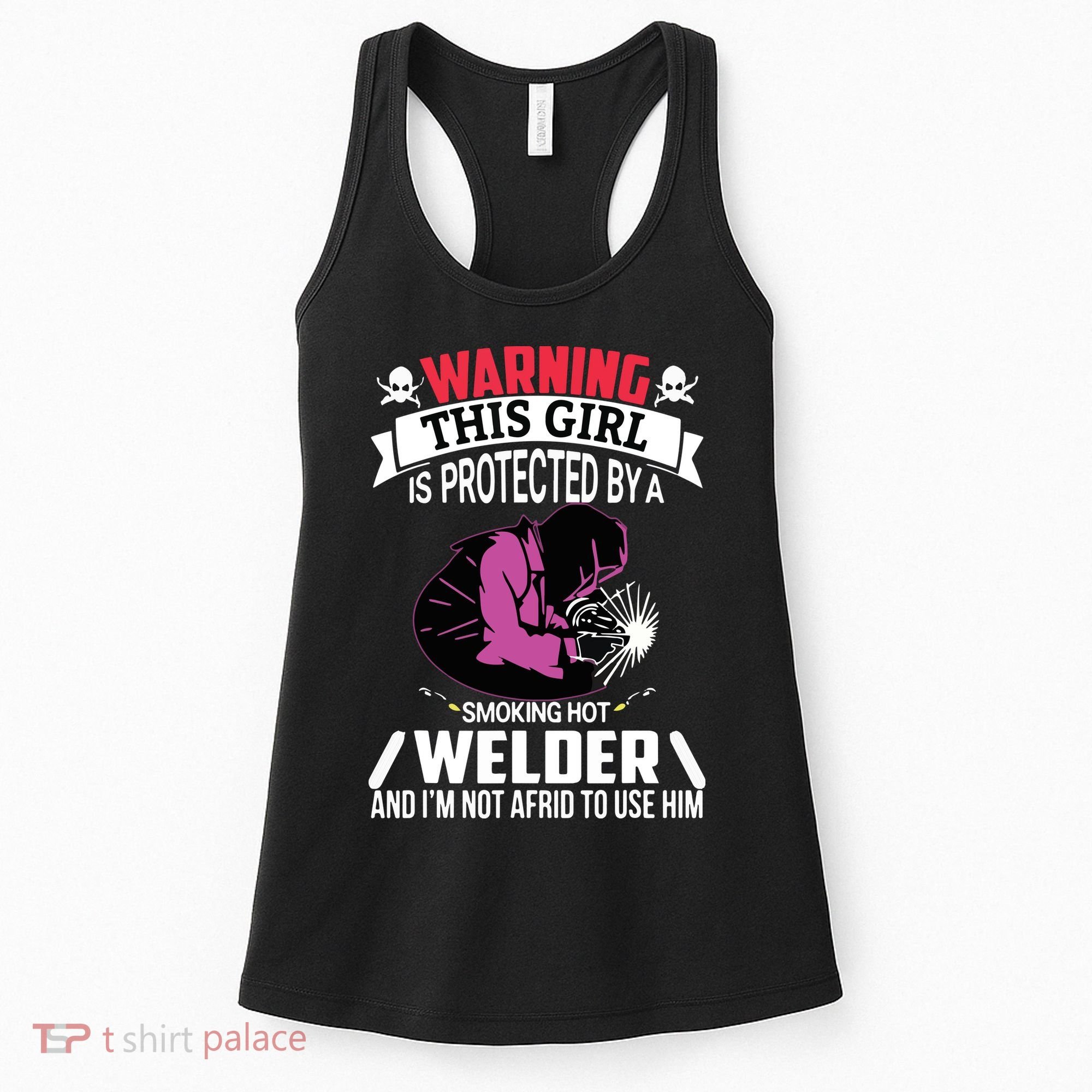 Welder Welding Girlfriend Warning This Girl Is Protected By Premium Women's Tank Top
