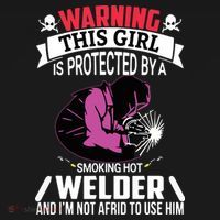 Welder Welding Girlfriend Warning This Girl Is Protected By Premium Baby Bodysuit thumb 2