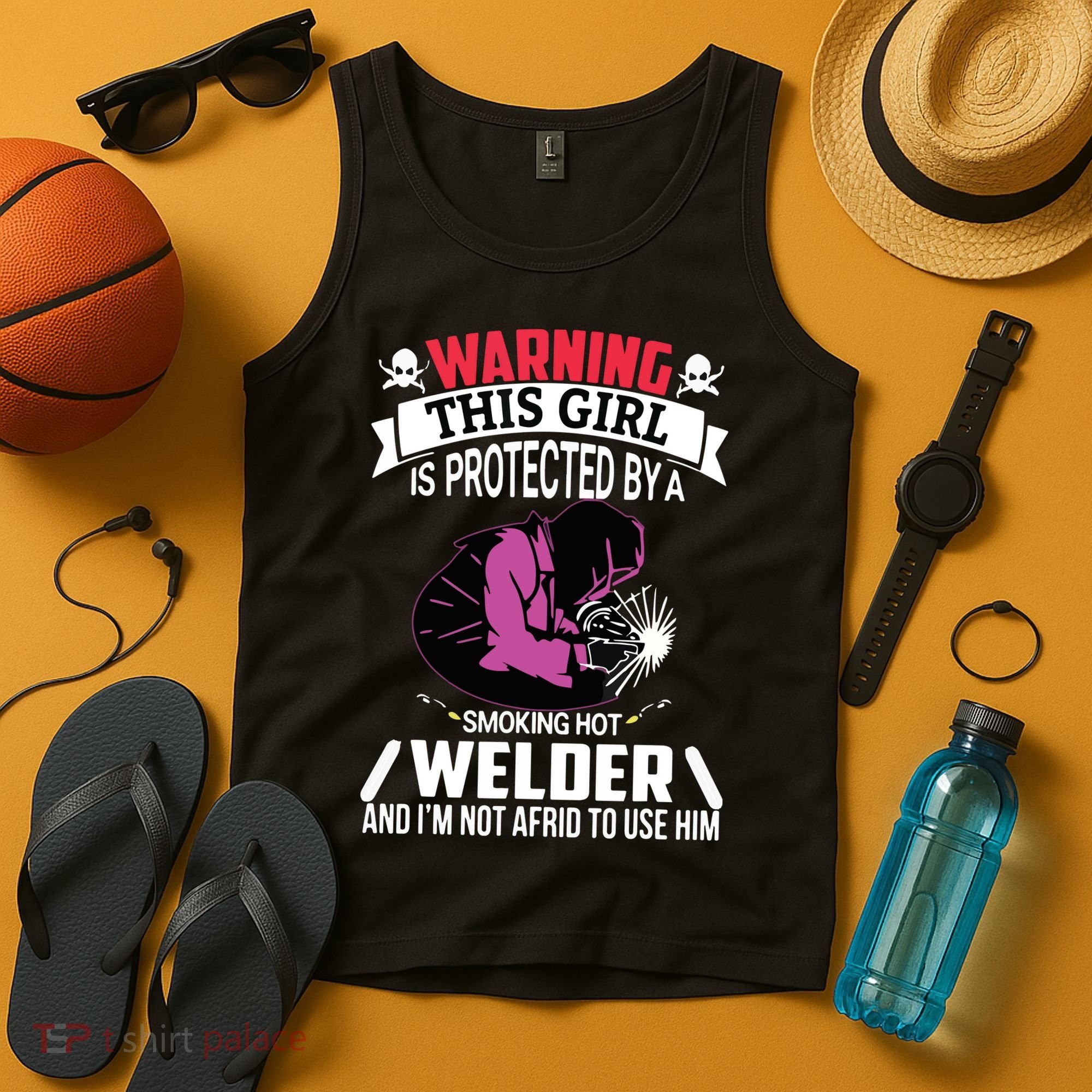 Welder Welding Girlfriend Warning This Girl Is Protected By Premium Tank Top