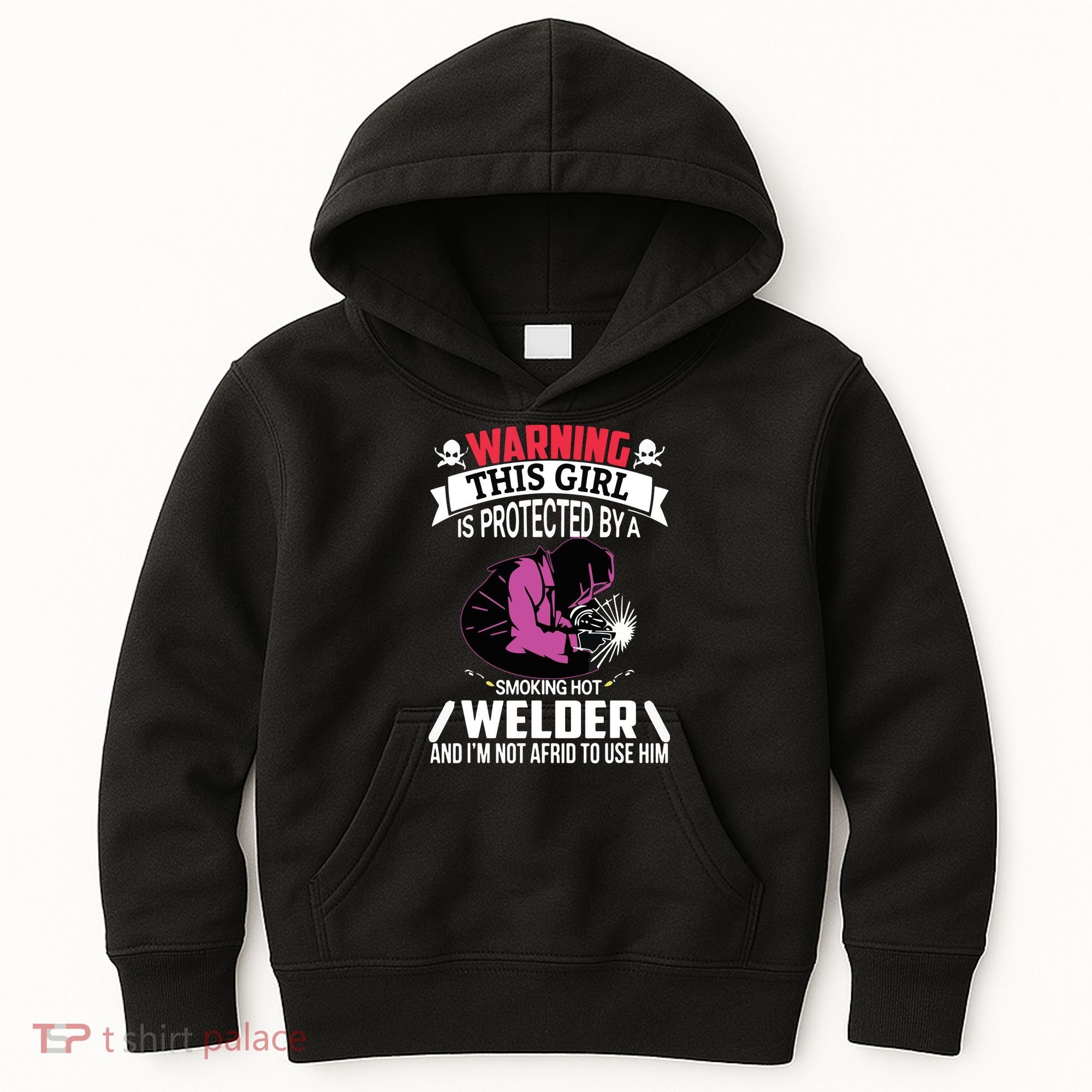 Welder Welding Girlfriend Warning This Girl Is Protected By Premium Kids Hoodie