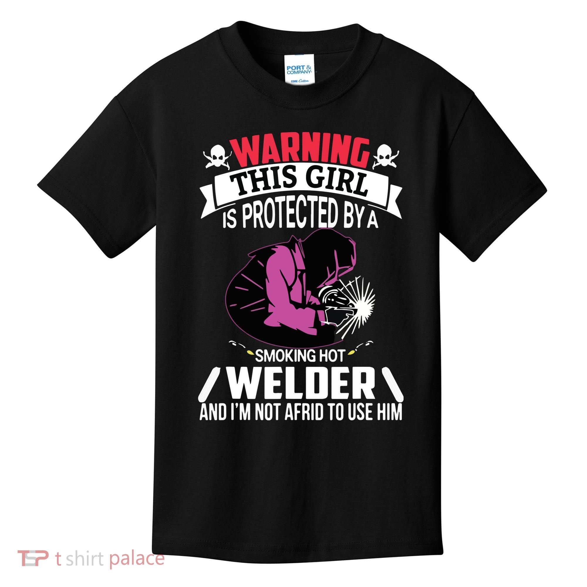 Welder Welding Girlfriend Warning This Girl Is Protected By Premium Kids T-Shirt