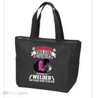 Welder Welding Girlfriend Warning This Girl Is Protected By Premium Tote Bag thumb 3