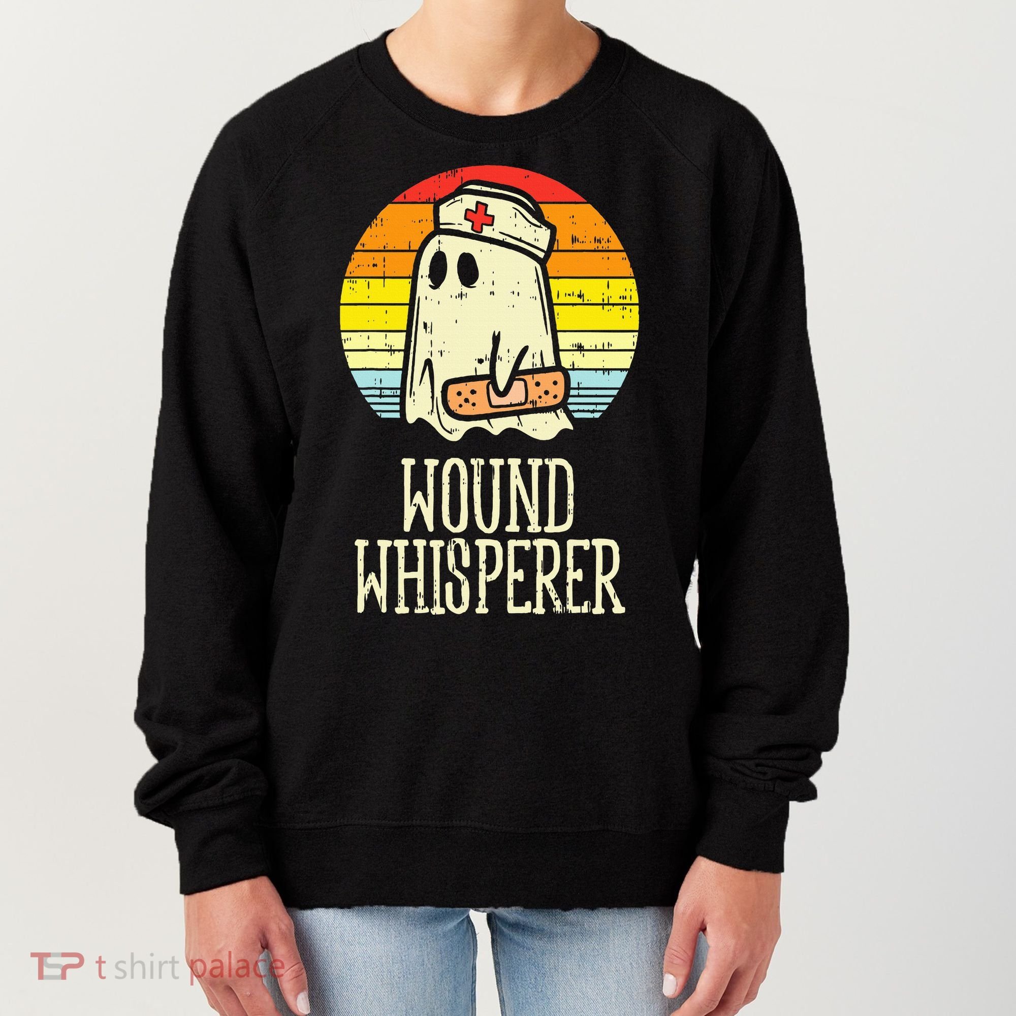 Wound Whisperer Ghost Nurse Boo Halloween Nursing RN Women's Sweatshirt