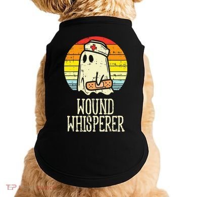 Wound Whisperer Ghost Nurse Boo Halloween Nursing RN Doggie Tank