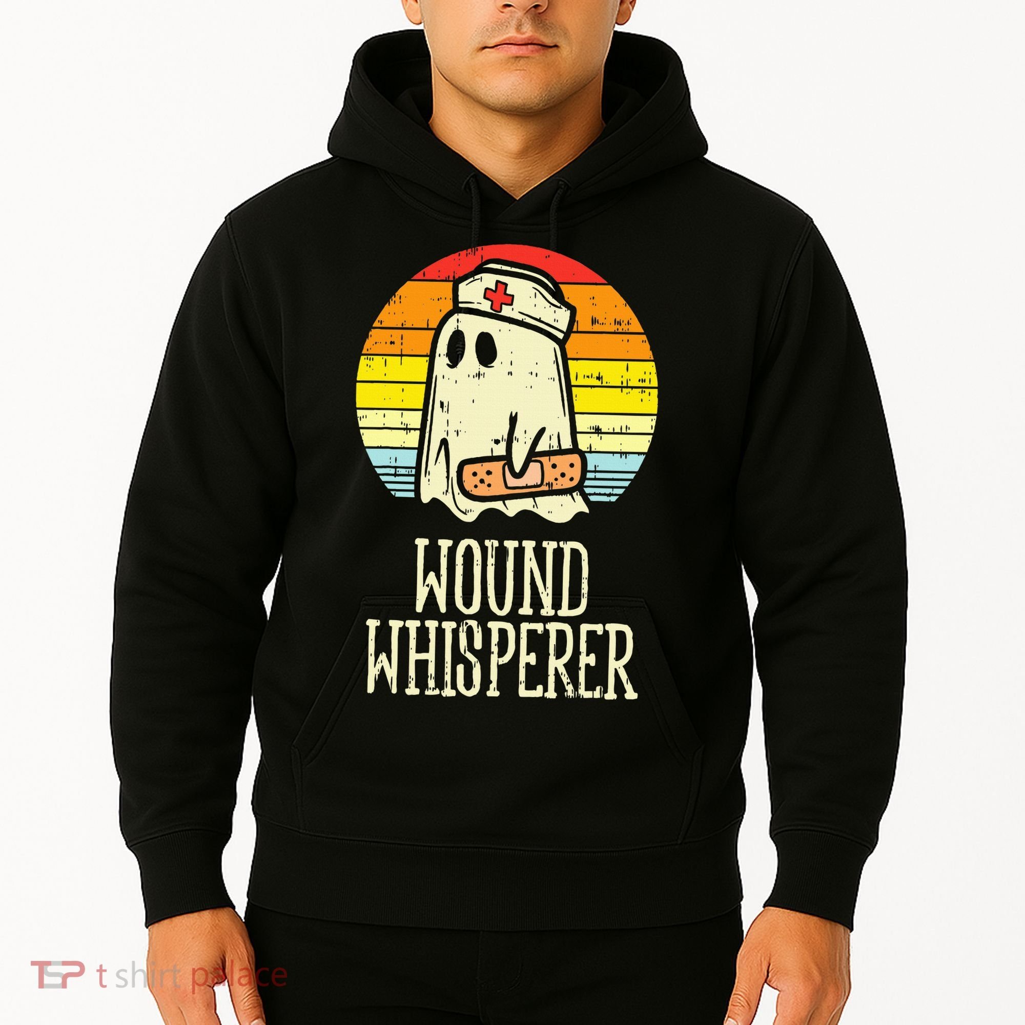 Wound Whisperer Ghost Nurse Boo Halloween Nursing RN Hoodie