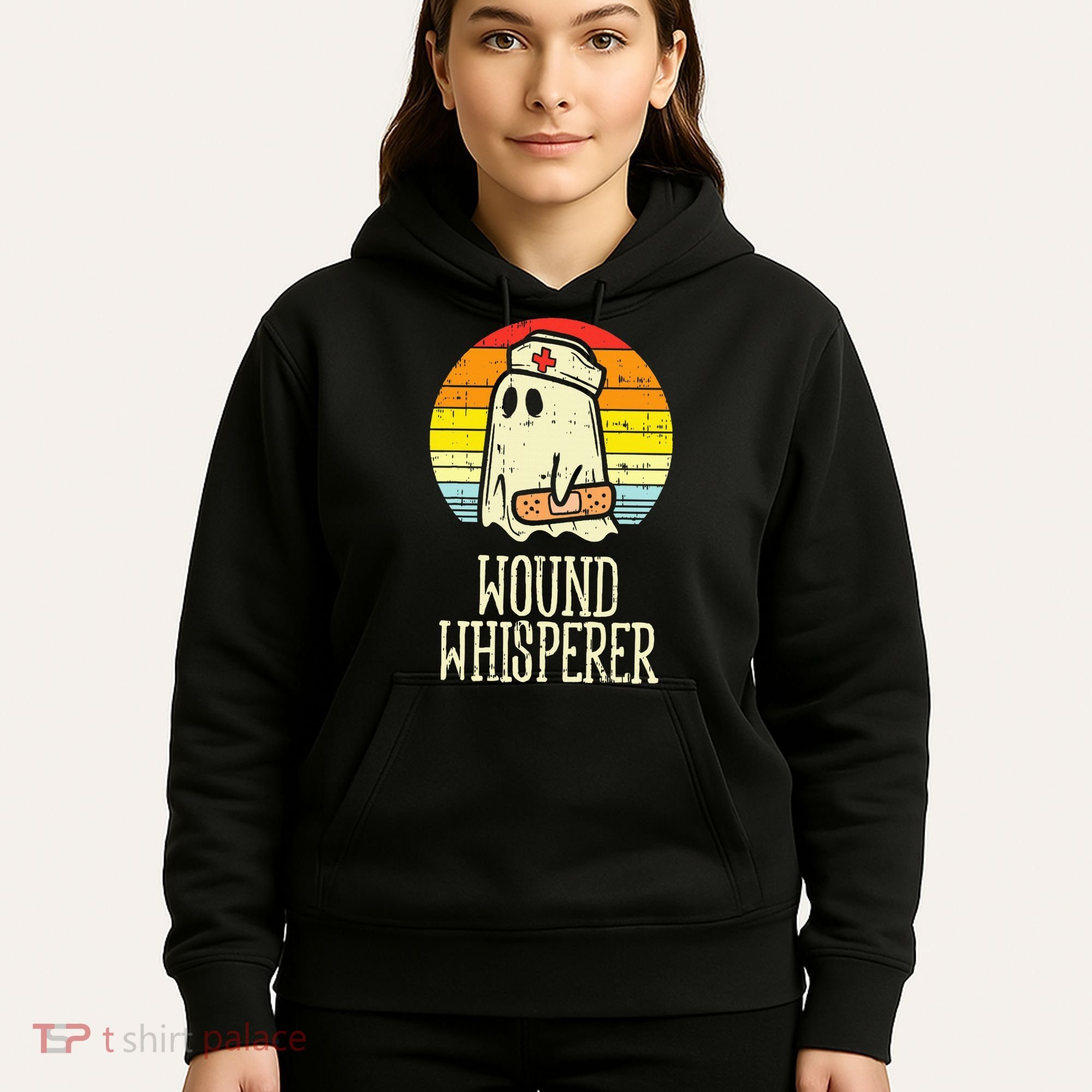 Wound Whisperer Ghost Nurse Boo Halloween Nursing RN Hoodie