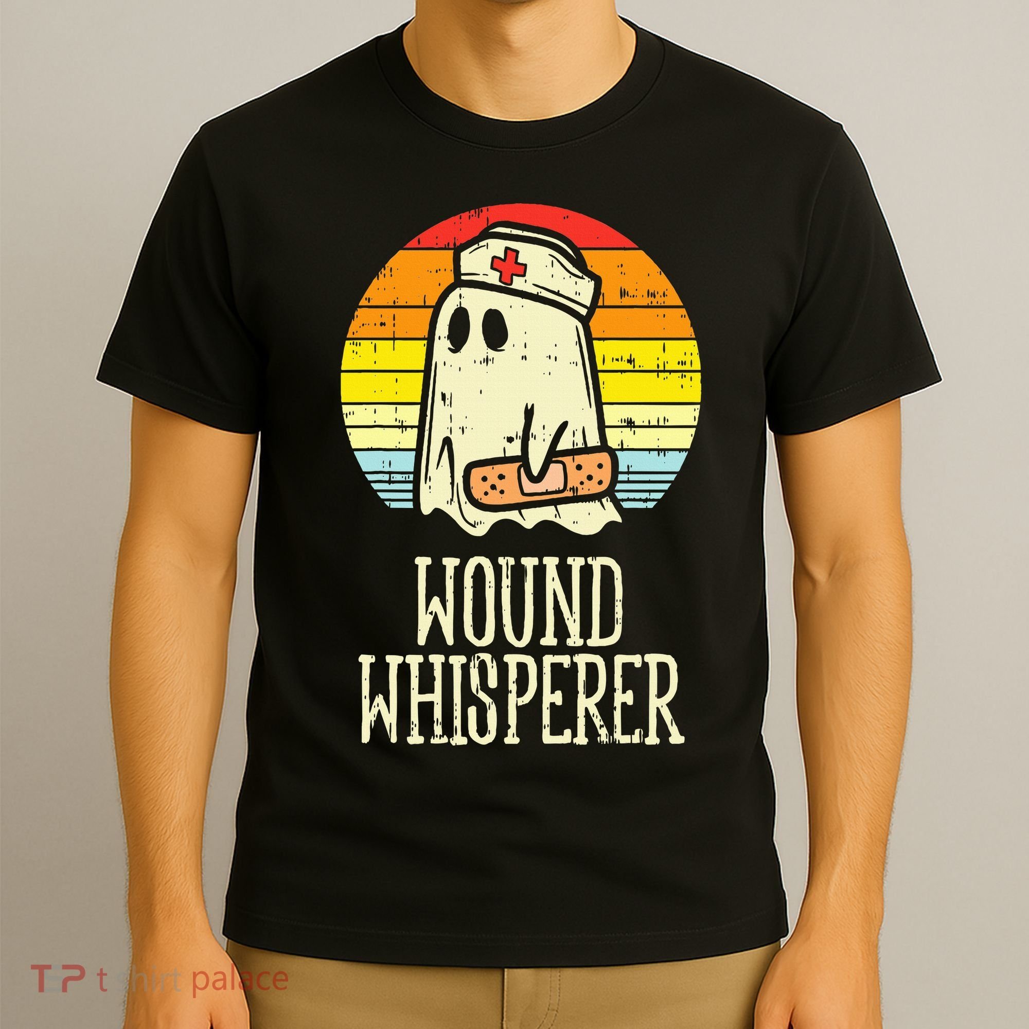 Wound Whisperer Ghost Nurse Boo Halloween Nursing RN T-Shirt