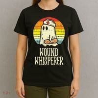 Wound Whisperer Ghost Nurse Boo Halloween Nursing RN T-Shirt thumb 4
