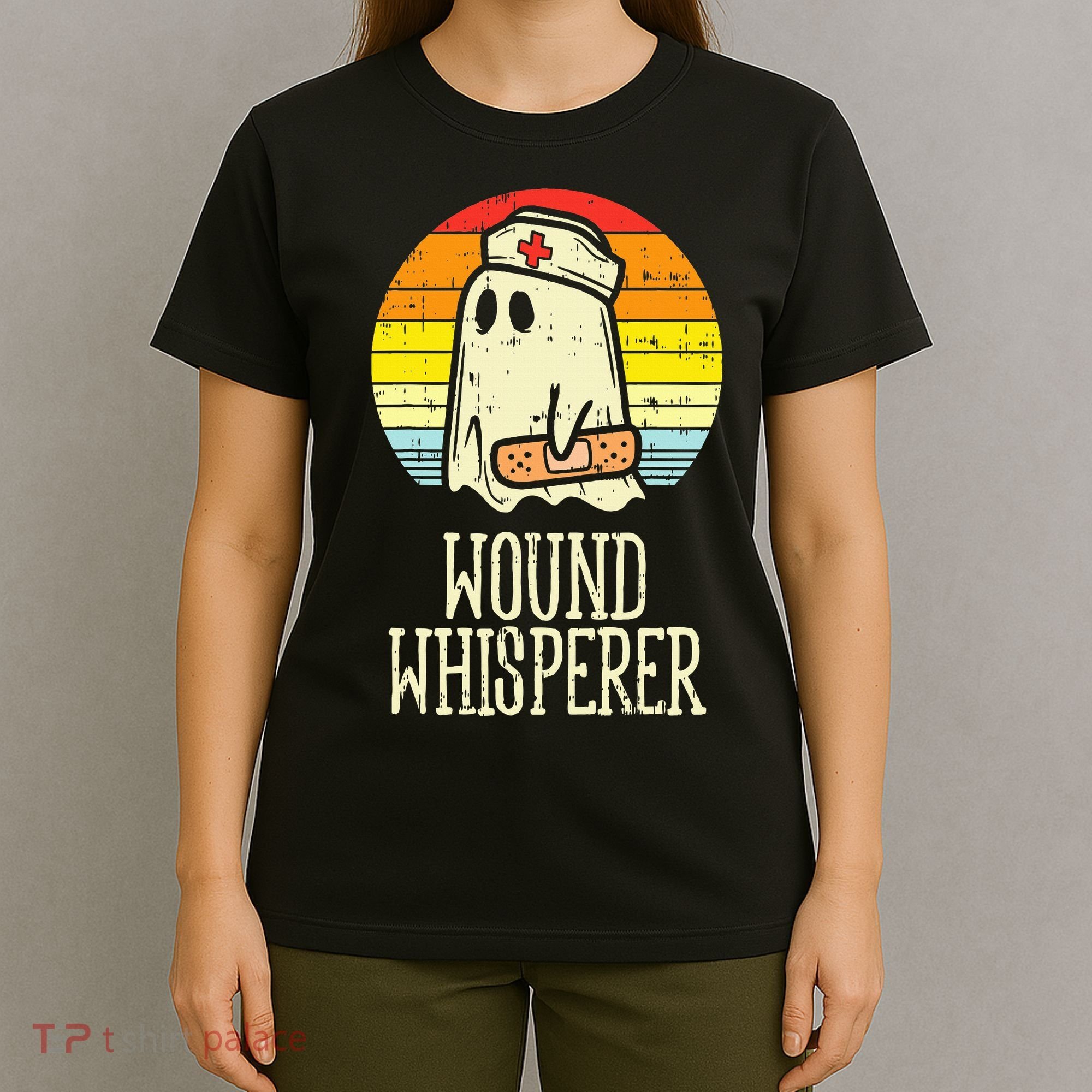Wound Whisperer Ghost Nurse Boo Halloween Nursing RN T-Shirt