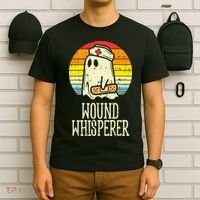 Wound Whisperer Ghost Nurse Boo Halloween Nursing RN T-Shirt thumb 6