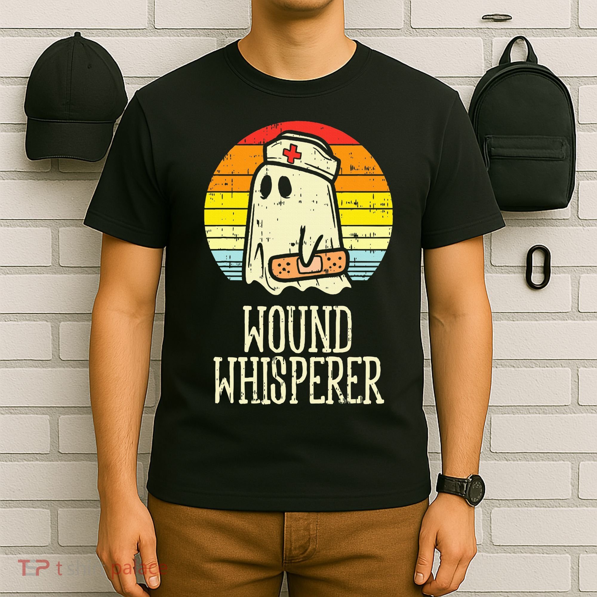 Wound Whisperer Ghost Nurse Boo Halloween Nursing RN T-Shirt