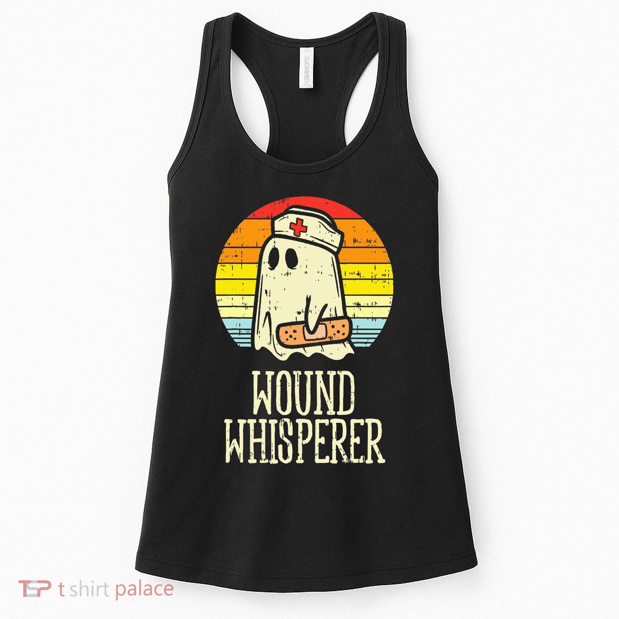 Wound Whisperer Ghost Nurse Boo Halloween Nursing RN Women's Tank Top