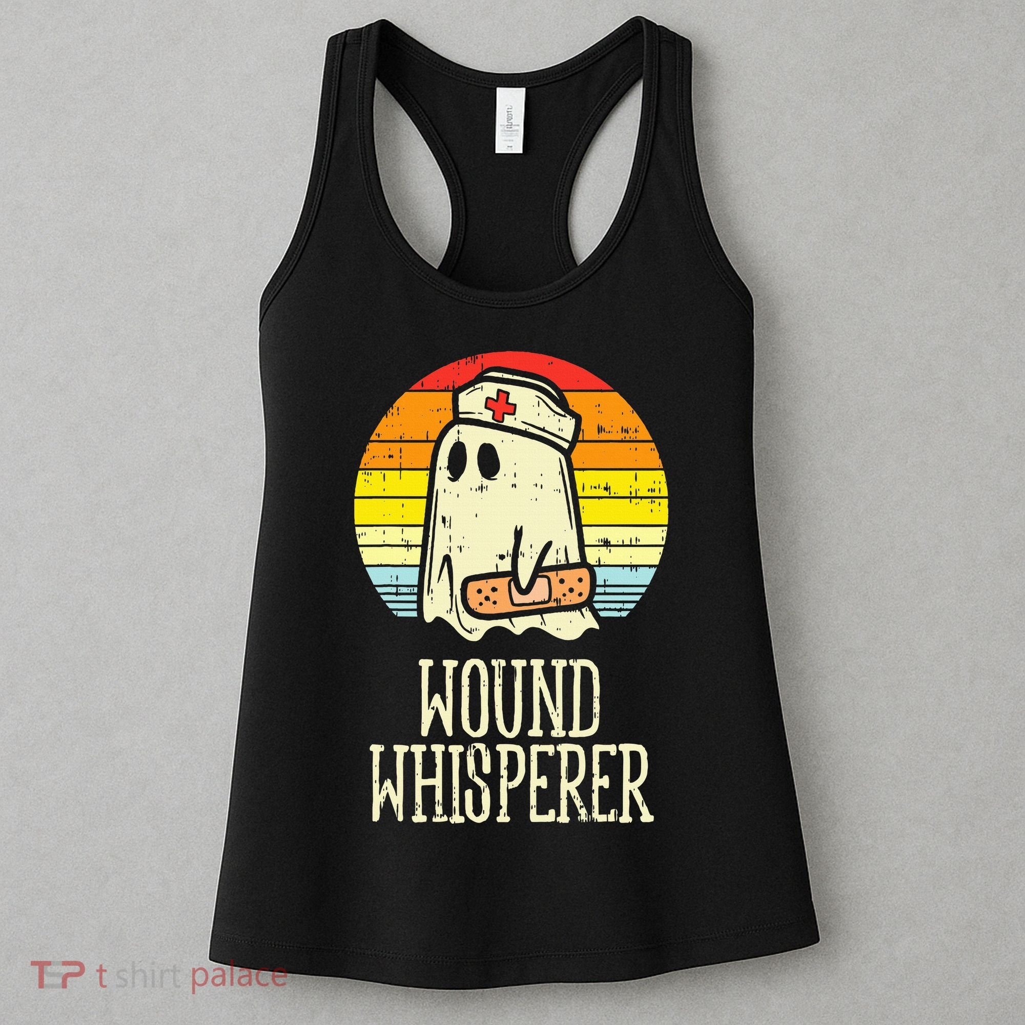 Wound Whisperer Ghost Nurse Boo Halloween Nursing RN Women's Tank Top