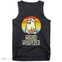 Wound Whisperer Ghost Nurse Boo Halloween Nursing RN Tank Top thumb 0