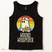 Wound Whisperer Ghost Nurse Boo Halloween Nursing RN Tank Top thumb 2