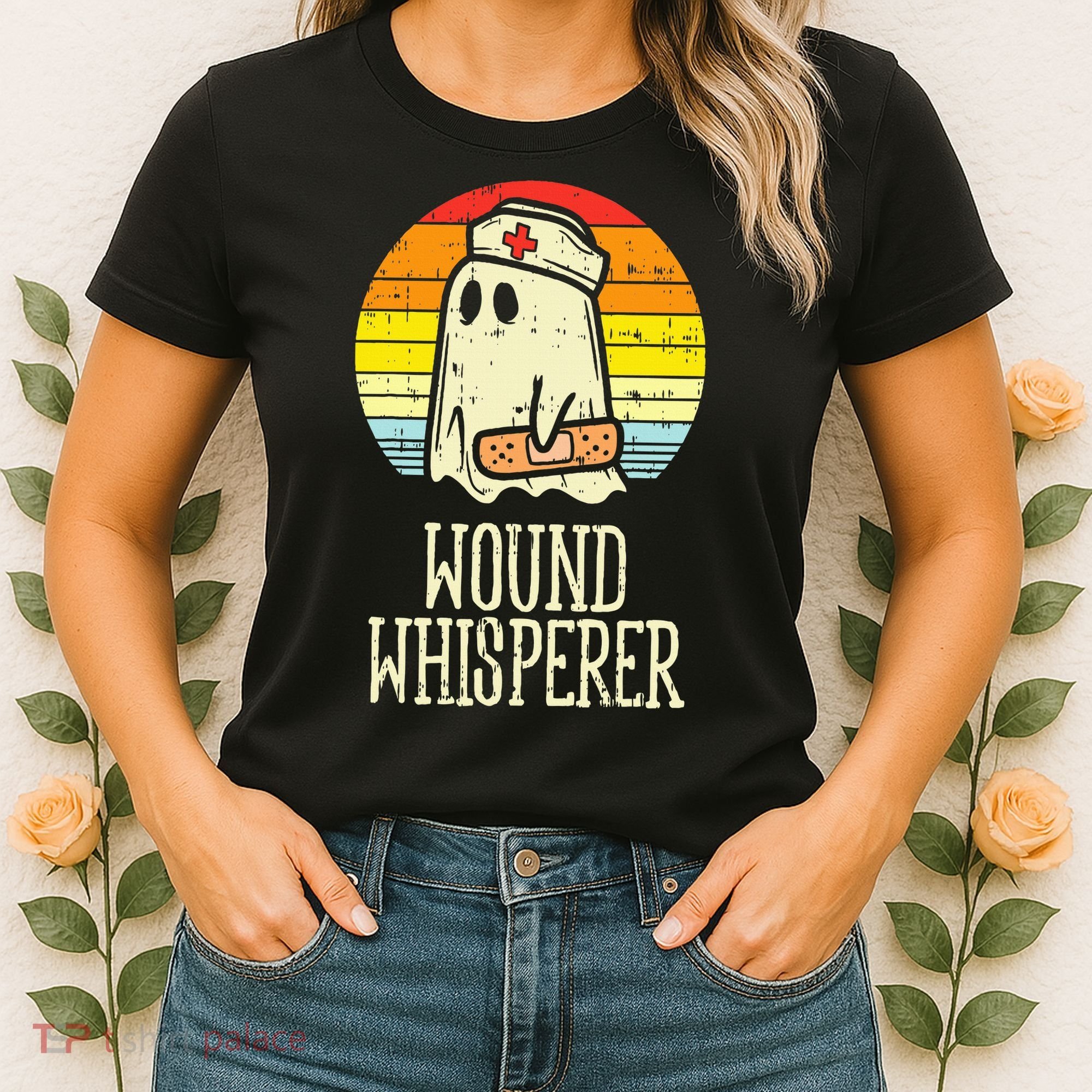 Wound Whisperer Ghost Nurse Boo Halloween Nursing RN Women's T-Shirt