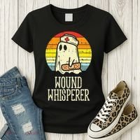 Wound Whisperer Ghost Nurse Boo Halloween Nursing RN Women's T-Shirt thumb 3