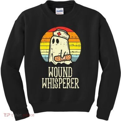 Wound Whisperer Ghost Nurse Boo Halloween Nursing RN Kids Sweatshirt