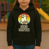 Wound Whisperer Ghost Nurse Boo Halloween Nursing RN Kids Hoodie thumb 3