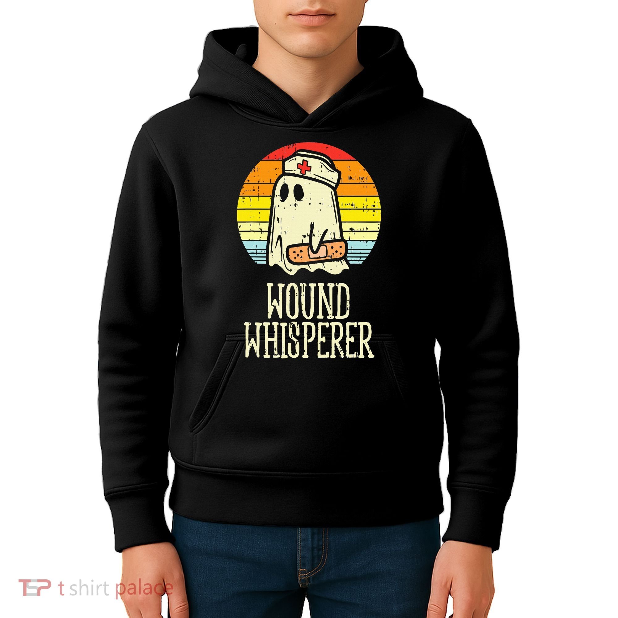 Wound Whisperer Ghost Nurse Boo Halloween Nursing RN Kids Hoodie