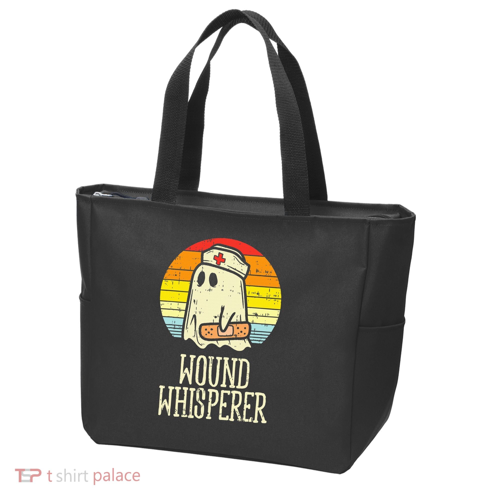 Wound Whisperer Ghost Nurse Boo Halloween Nursing RN Tote Bag