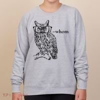 Who Whom Grammar Owl Funny Women's Sweatshirt thumb 0
