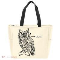 Who Whom Grammar Owl Funny Tote Bag thumb 0