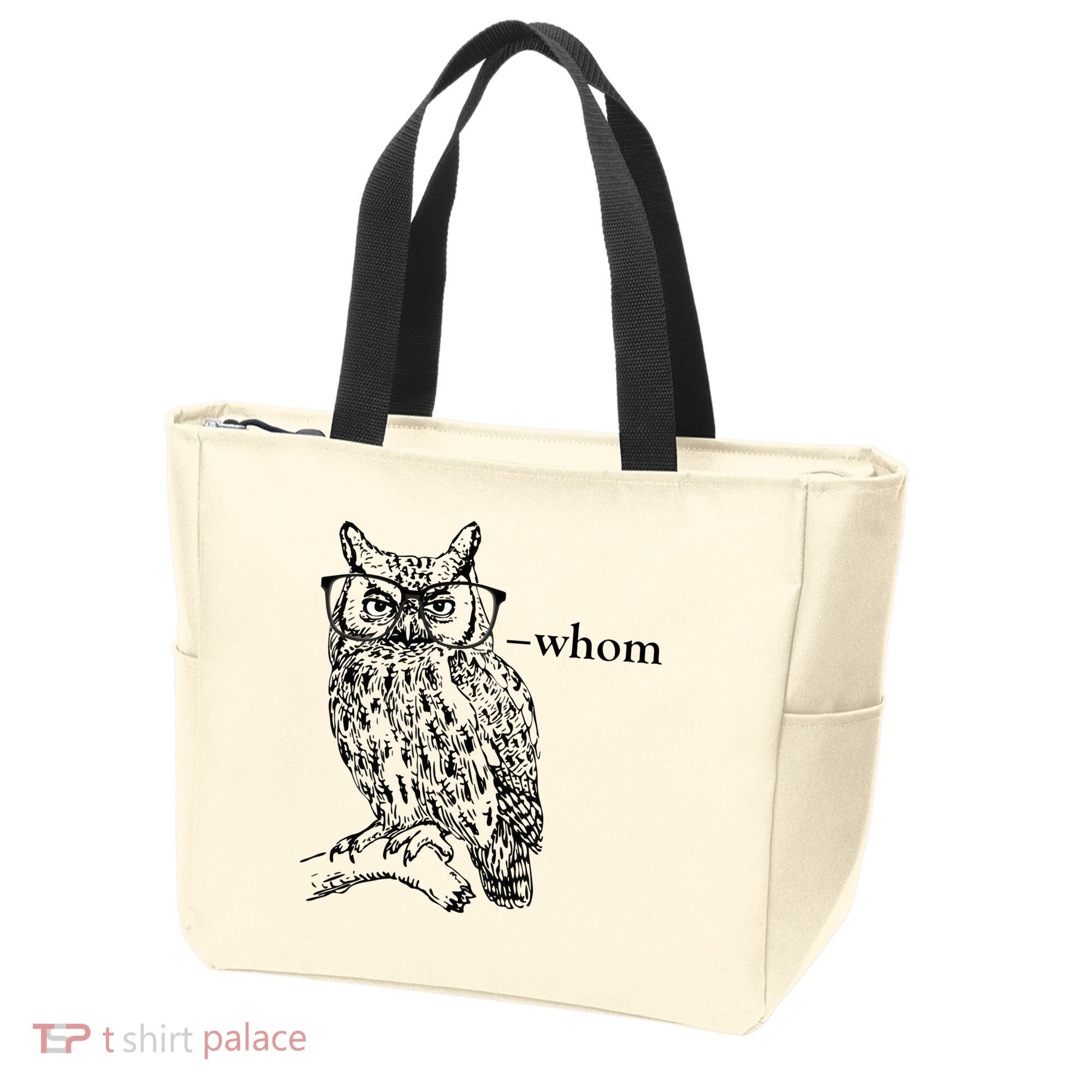 Who Whom Grammar Owl Funny Tote Bag