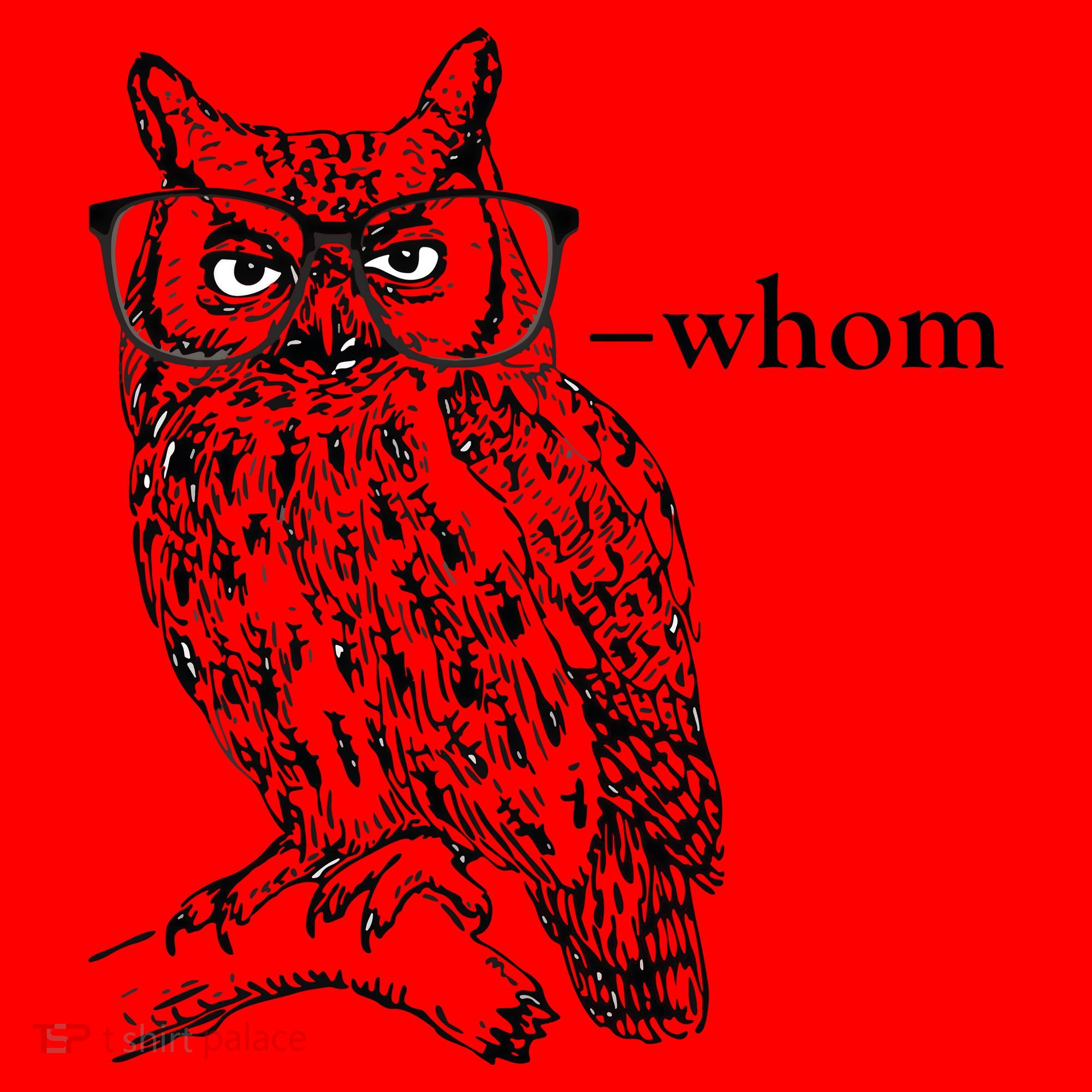 Who Whom Grammar Owl Funny Santa Hat