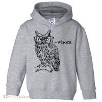 Who Whom Grammar Owl Funny Toddler Hoodie thumb 0