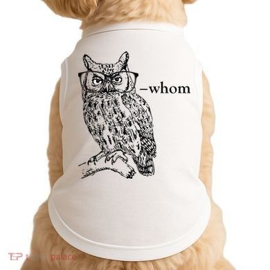 Who Whom Grammar Owl Funny Doggie Tank