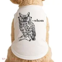 Who Whom Grammar Owl Funny Doggie Tank thumb 0