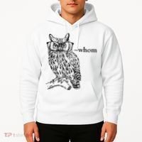 Who Whom Grammar Owl Funny Hoodie thumb 2