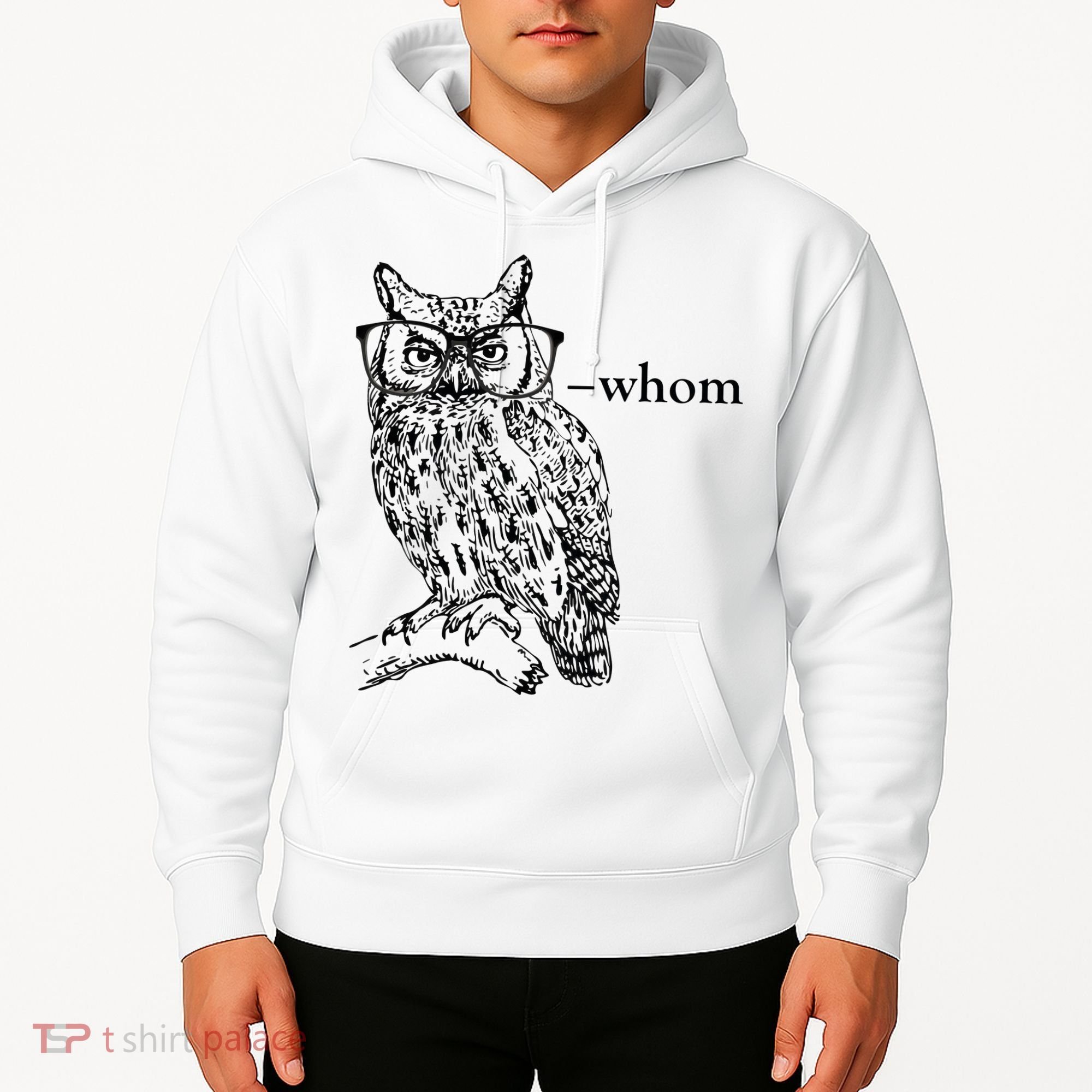 Who Whom Grammar Owl Funny Hoodie