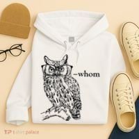 Who Whom Grammar Owl Funny Hoodie thumb 4