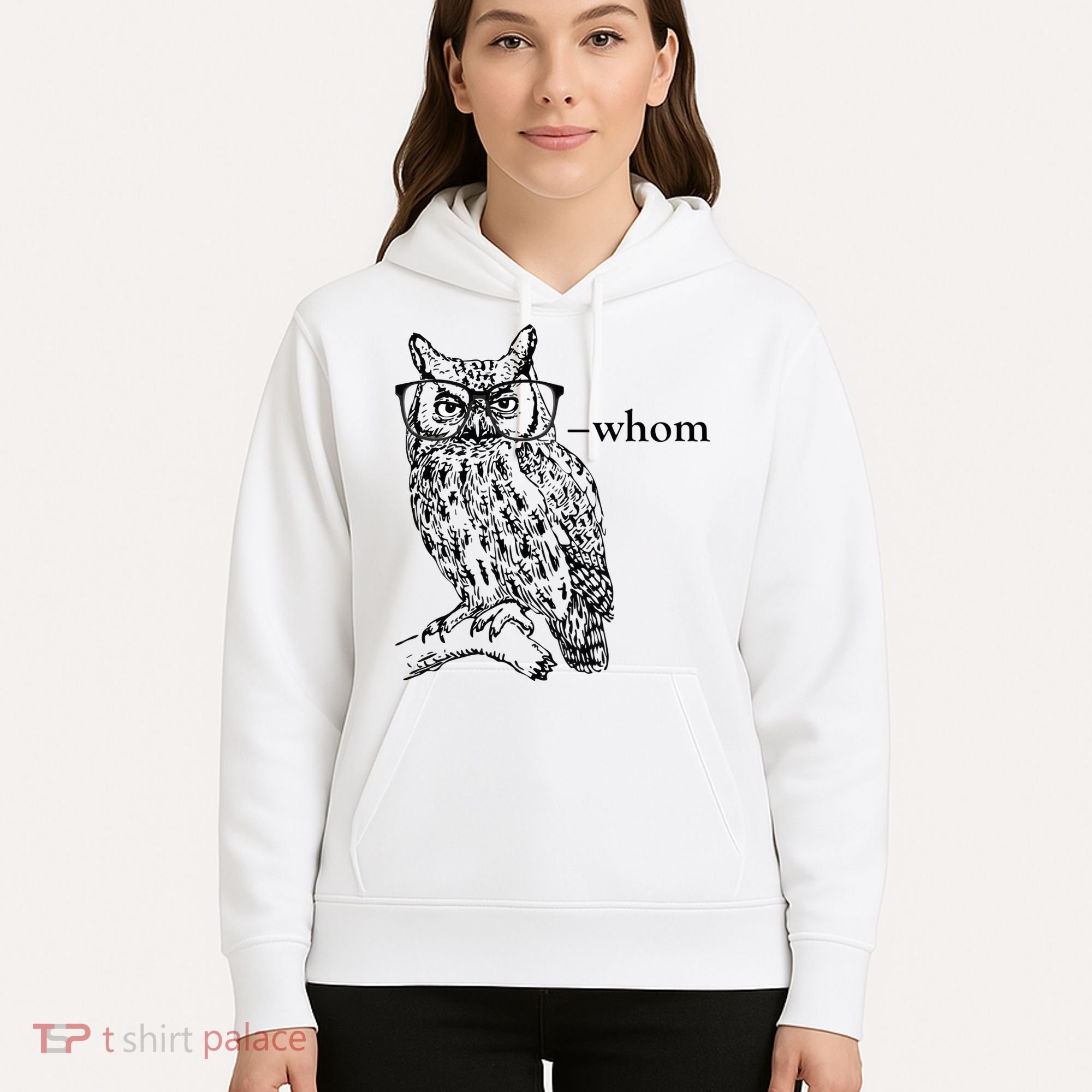 Who Whom Grammar Owl Funny Hoodie