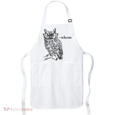 Who Whom Grammar Owl Funny Apron