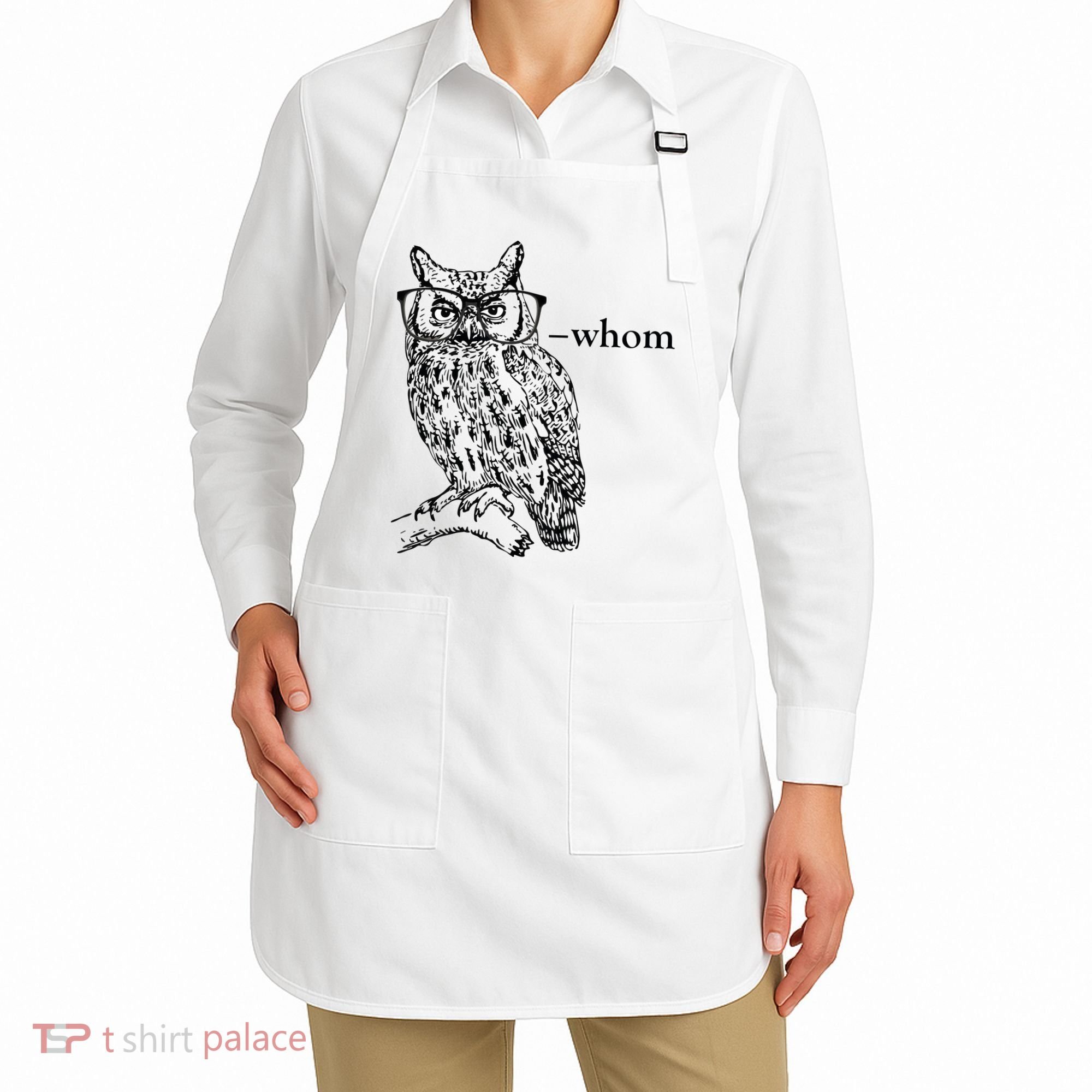 Who Whom Grammar Owl Funny Apron
