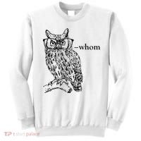 Who Whom Grammar Owl Funny Sweatshirt thumb 0