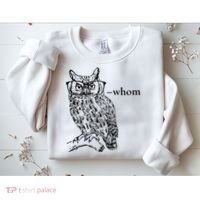 Who Whom Grammar Owl Funny Sweatshirt thumb 2
