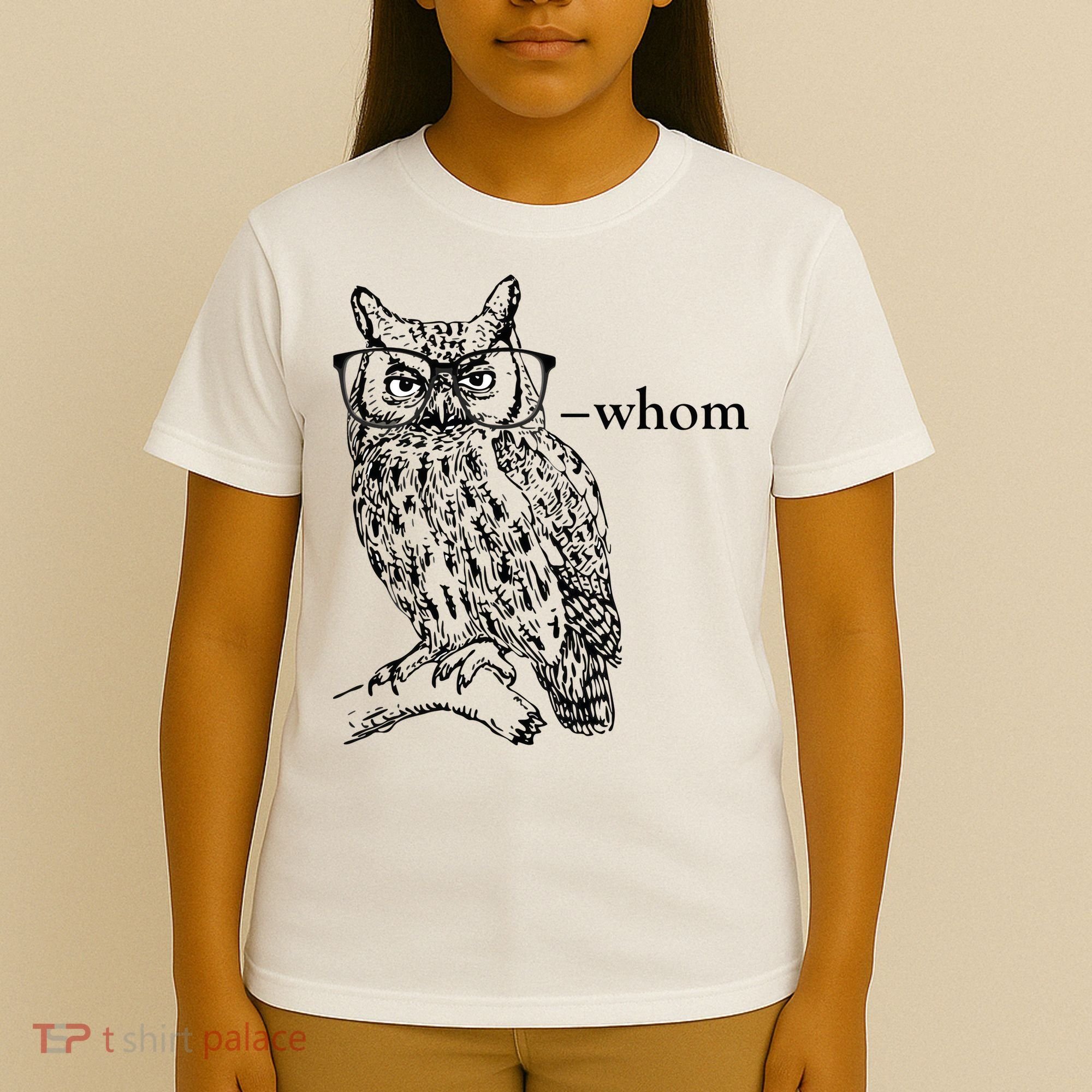Who Whom Grammar Owl Funny T-Shirt