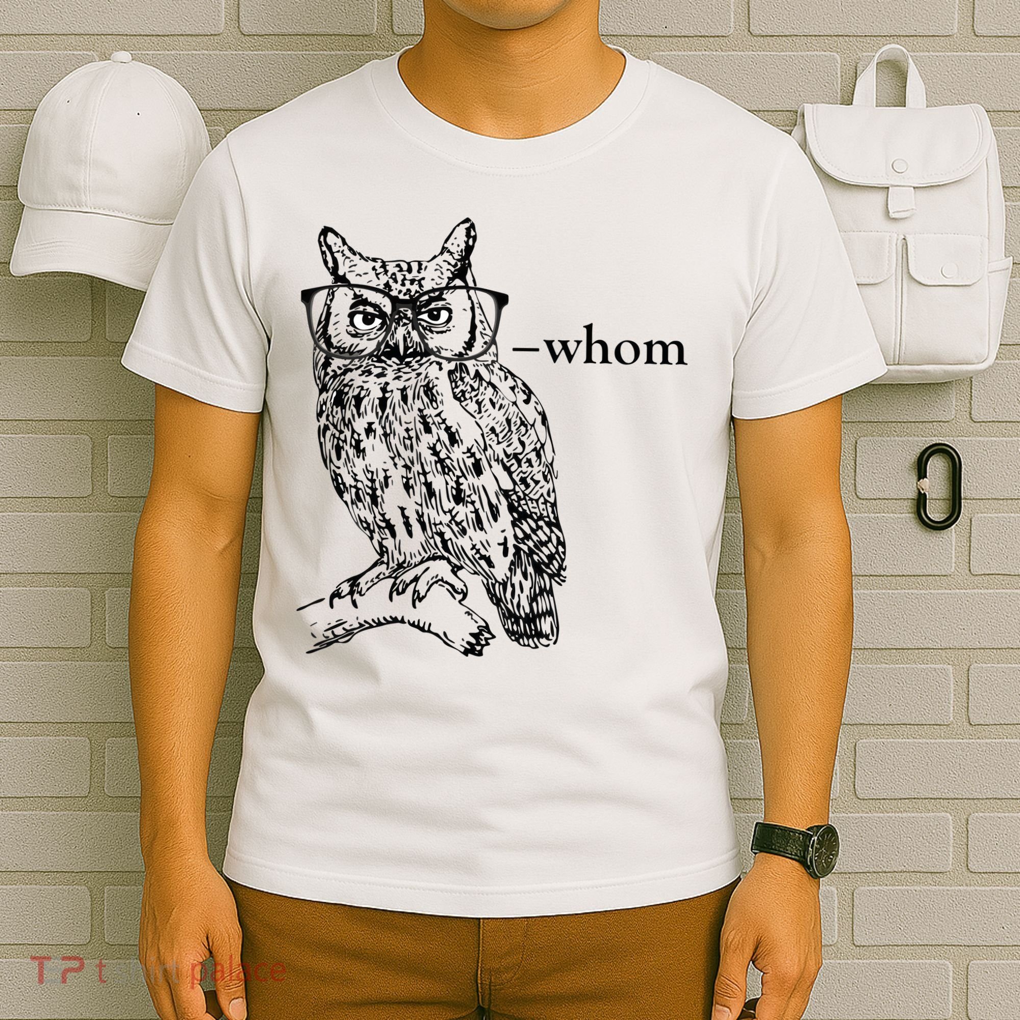 Who Whom Grammar Owl Funny T-Shirt