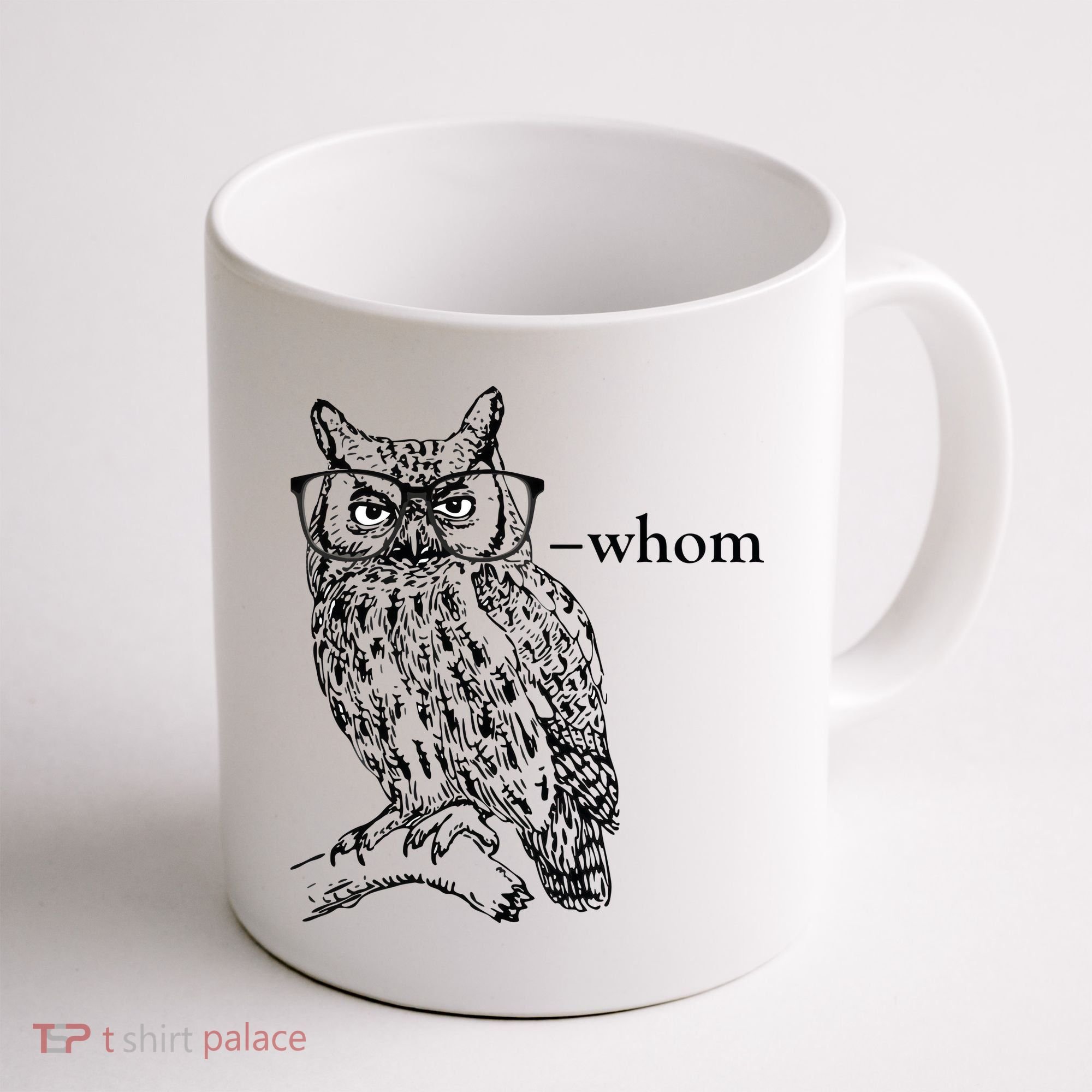 Who Whom Grammar Owl Funny Coffee Mug