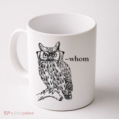 Who Whom Grammar Owl Funny Coffee Mug